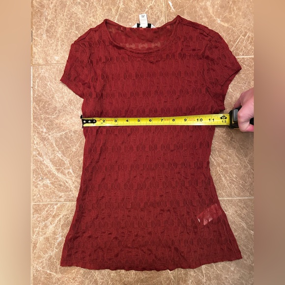 Red Lace See Through Blouse - Picture 5 of 9